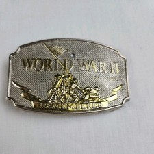 Vintage 1992 World War II 2 Iwo Jima Commemorative Belt Buckle US Military