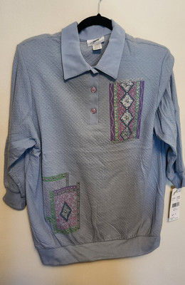 GW Division Of Graff Vintage Outfit Set Women s XL Top & 16 Short Pants Lt Blue
