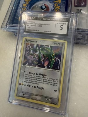 🔥 SUPER RARE PORTUGUESE 📈 2005 Pokemon EX Emerald Rayquaza Holo