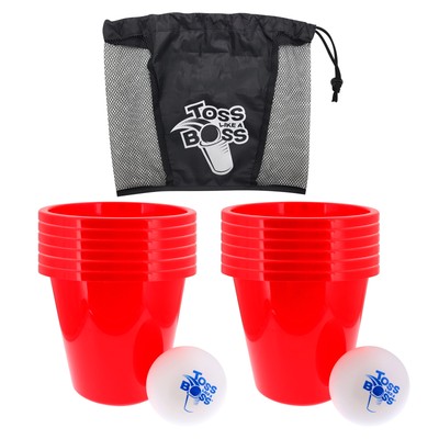 Banzai Toss like a Boss Outdoor Giant Pong Lawn Game with Drawstring Bag