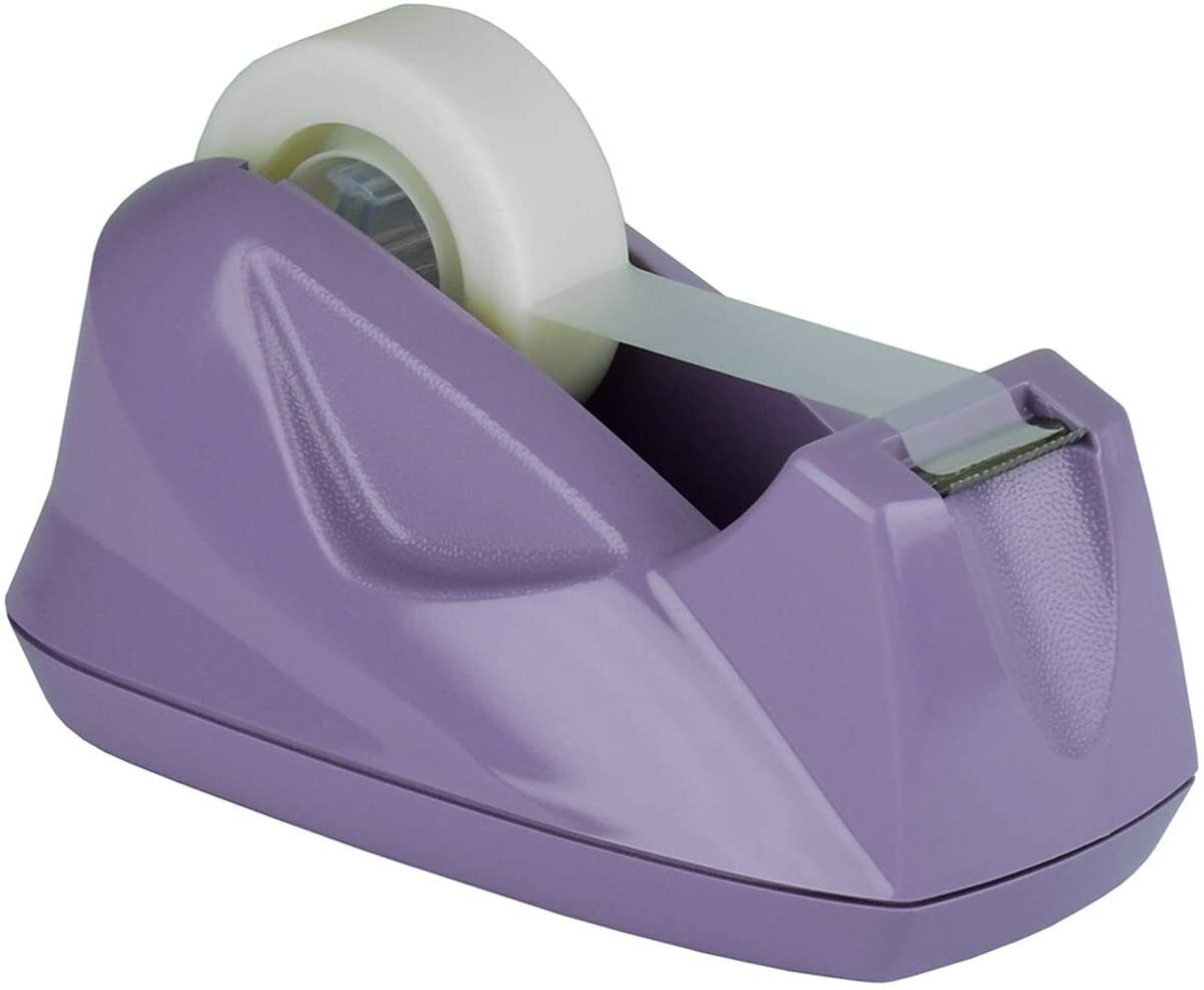 Premium Desktop Tape Dispenser Non-Skid Base (Heavy Duty) (Purple Color)