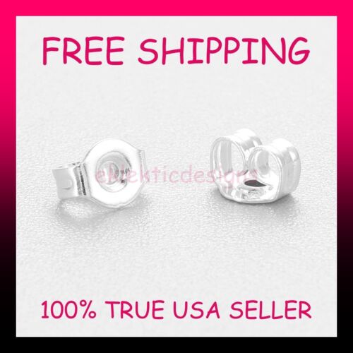 4mm x 3mm 10pcs Silver Plated 304 Stainless Steel Earring Backs EarNuts FREESHIP