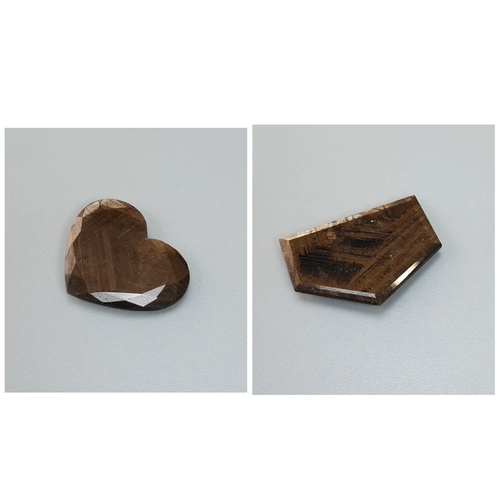 Natural Golden Chocolate Sapphire Gemstone Faceted Cut Heart, Fancy Shape 1pc - Video 1 of 1