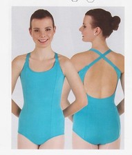 Body Wrappers Dance Ballet Cross Over Back Leotard Sea Brze Ladies Szs FC600