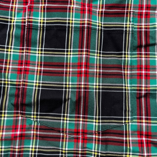 Lands End Button Down Shirt Mens L 16-16.5" No Iron Twill Plaid Tartan Navy Red - Picture 5 of 6