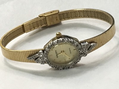 Vintage Gruen Diamond Ladies Quartz Wrist Watch Very Elegant Gr4655 Ebay