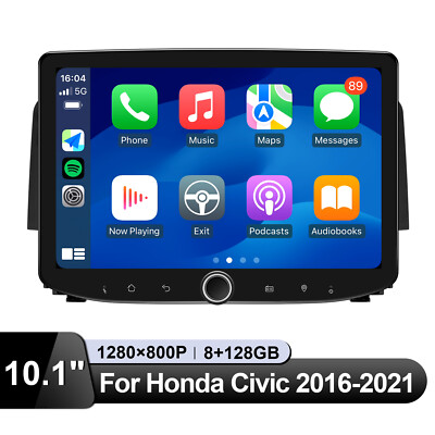 Plug & Play 10.1'' Android 13 Qualcomm Car Radio with Knob For Honda Civic 2016+