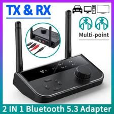 Long Range Bluetooth5.3 Transmitter Receiver Stereo Audio Adapter For Home PC TV