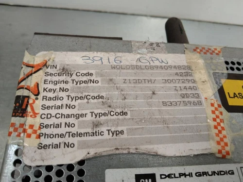 13289919 Sistema Audio/Radio Cd para OPEL CORSA D Enjoy 2006 139430 - Imagen 3 de 5