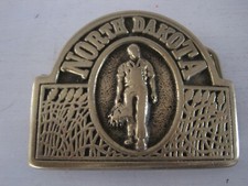 1979 Heritage Mint Registered Collection Solid Brass North Dakota Belt Buckle