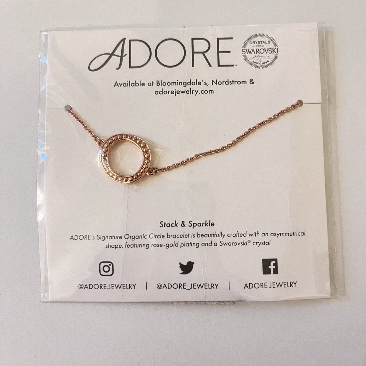 Adore Circle Pendant Rose Gold Swarovski Crystal Bracelet | eBay display picture 1