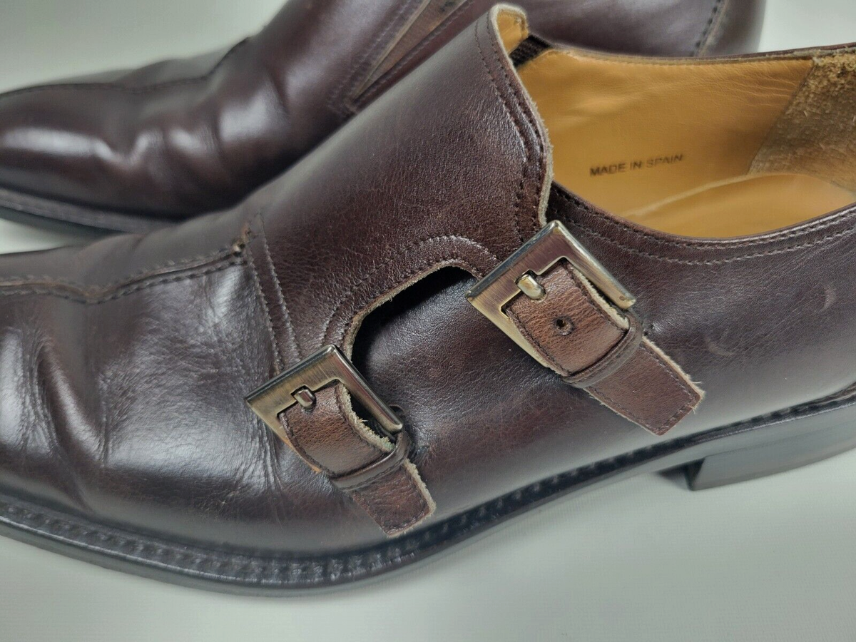 Mezlan Mens Brown Leather Split Toe Double Monk Strap Dress Shoes‎ Spain 8.5 M Mezlan Mens Brown Leather Split Toe Double Monk Strap Dress  main image 4