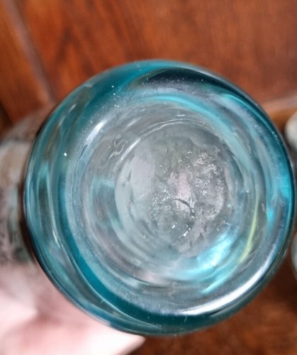 Rare Antique Venetian Decanter & 6 Shot glasses, Silver Overlay, Turquoise Glass - Picture 12 of 13