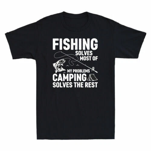 Fishing Solves Most Of My Problems Camping Solves The Rest Retro Men's T-Shirt
Opens in a new window