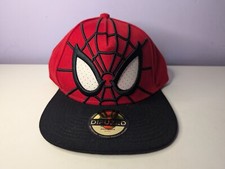 MARVEL COMICS Spider-man 3D Face Mask with Mesh Eyes Snapback Baseball Cap *New*