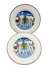 Villeroy & Boch Naif Christmas 2 Salad Dessert Plates Laplau Luxembourg NOS