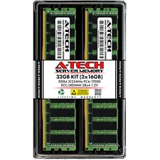 A-Tech 32GB 2x 16GB 2Rx4 PC4-17000L LRDIMM DDR4 2133 MHz ECC Server Memory RAM