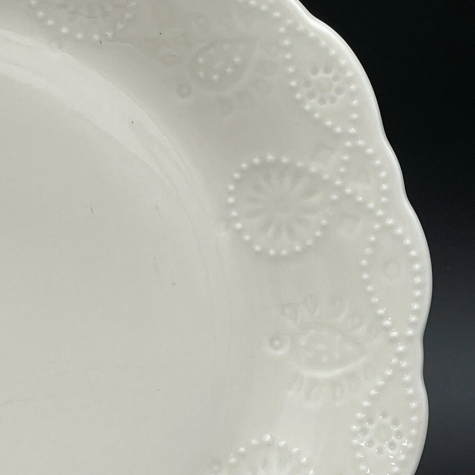 Juego de 5 platos de cena The Pioneer Woman vaquera encaje lino 10 3/4" blanco crema Foto 4 de 4