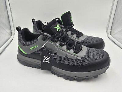 XR Xray Teo Hiking Sneakers Mens Size 11.0 Gray/Black/Green Style XRW2539 EUC
