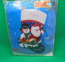 Vintage Titan Needlecraft Felt Stocking Kit 15639 Frosty  Santa Christmas