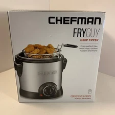 Chefman Fry Guy Deep Fryer with Removable Basket RJ07-M-SS  4.2 Cups Non Stick
