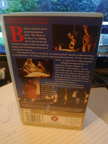 THE NAME OF THE ROSE - VHS - SEAN CONNERY - Picture 3 of 5