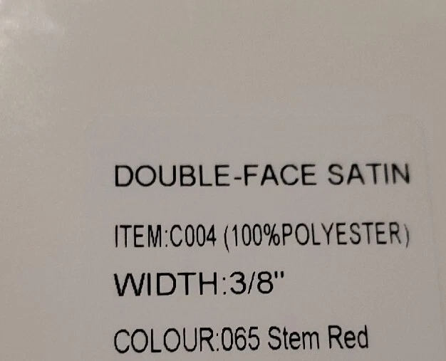 Double Faced Satin Ribbon, 3/8-Inch, 10 Yards color stem red - Image 2 of 3