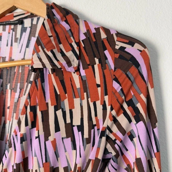 Vestido envolvente colorido Club Monaco talla XS retro años 70 sirena de oficina ropa de resort tejido Foto 2 de 4