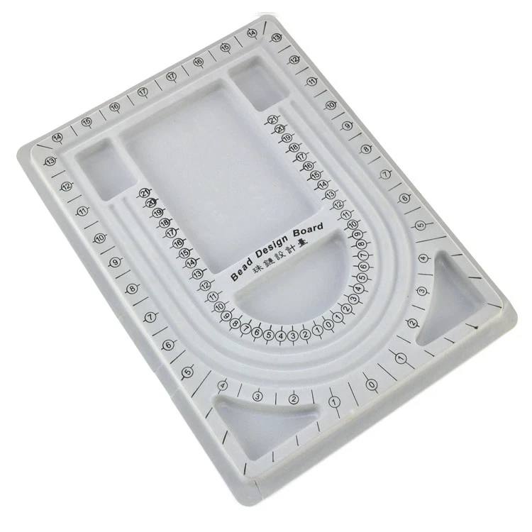 Bandeja organizadora de diseño de joyas con cadena de tablero de cuentas flocado hágalo usted mismo artesanía gris Foto 4 de 4