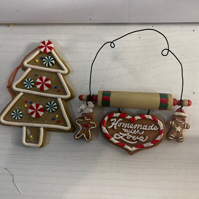 Clay Ornaments 2 Ginger Bread Christmas Cookie Inspired Bakers