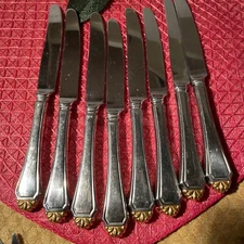 (8) Oneida Cube HENLEY GOLDEN Discontinued Butter Knife Stainless Flatware LOT