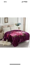Luxury Heavy Thick Plush Blanket 2 Ply A&B Disign For Winter 100% Polyester