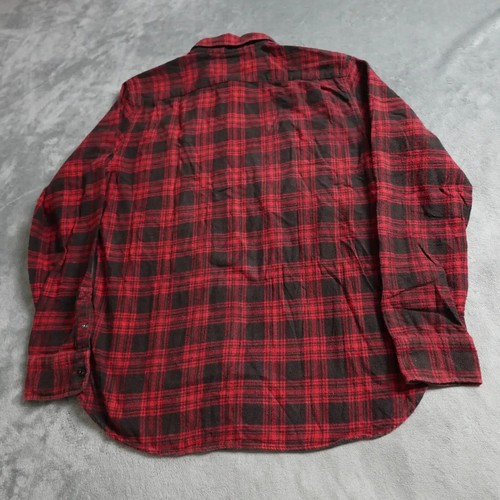 Obey Propaganda Shirt Men's Large Red Black Plaid Button Up Long Sleeve Pocket - Picture 8 of 9
