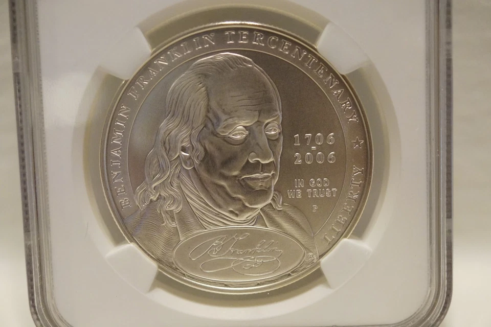 2006-P Ben Franklin Founding Father Commem Silver- MS-70 Unc. NGC - Image 4 of 4