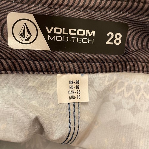 Volcom Board Shorts Mens 28 Blue Drawstring Mod Tech Barnacle Scallop Swim NEW - Picture 8 of 9