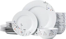 18-Piece Kitchen Utensil Set, Plates, Dishes, Bowls, 6-Piece, Twig Color