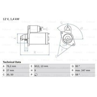 Bosch Anlasser Starter 1.4Kw FüR Audi Cabriolet A6 VW Passat Variant
