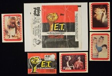 E.T. The Extra-Terrestrial (Topps 1982) 4 Non-Sport Stickers, Rack Card, Wrapper