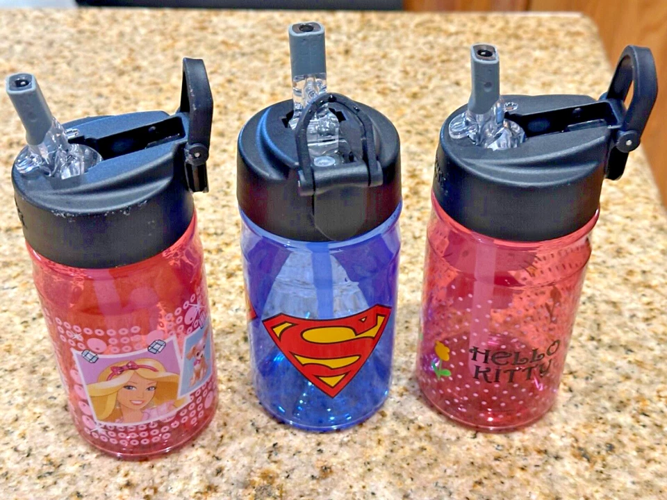 De colección Niños 3 Termo Bebida Fría Bebida Tazas para Beber 12 OZ SUPERMAN/BARBIE/HELLO KITTY Foto 2 de 4