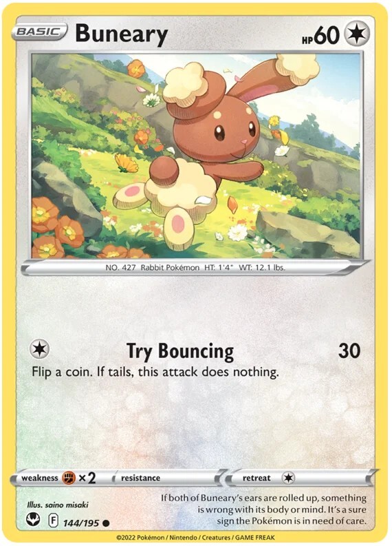 Buneary Pokemon TCG Card 144/195