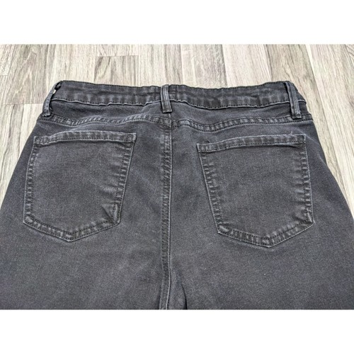 Just Black Womens Size 28 Fringe Hem Distressed Skinny Black Denim Jeans - Picture 3 of 11