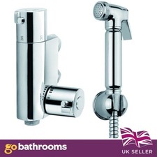 Chrome Bidet Shower Bathing Spray Muslim Shattaf Kit Thermostatic Mixer Valve