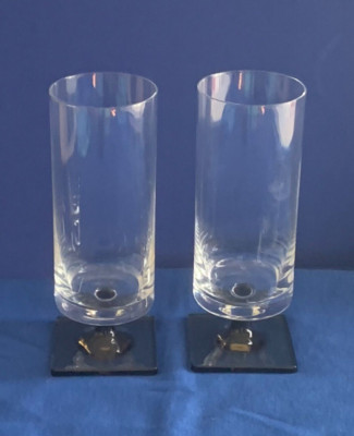 Rosenthal Crystal LINEAR SMOKE Iced Tea Glass 6 5/8'' set of 2