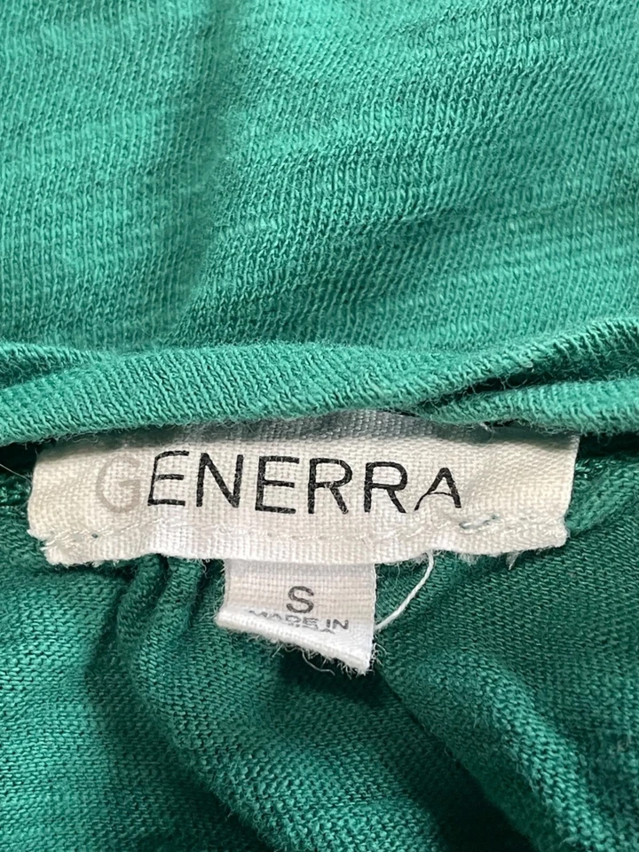 Generra Womens Green Cotton Embellished Sequined Short Sleeve Top Small - Image 3 of 4