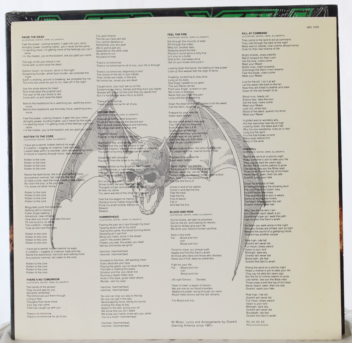 Overkill &ldquo;Feel The Fire&rdquo; Megaforce Records, MRI 1469, Stereo, in 