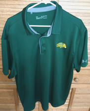 Under Armour Heat Gear North Dakota State Bison Mens 2XL Polo Golf Shirt Green