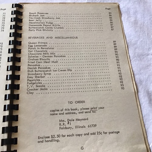 Fairbury IL Junior Womens Club 1973 Vintage Community Spiral COOKBOOK - Picture 9 of 9