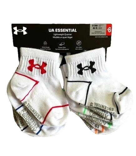 Under Armour Essential Socken Baby/TDLR Kind 6 Paar; Größe 0-6M/2T-4T/4-6 Jahre - Bild 19 von 25