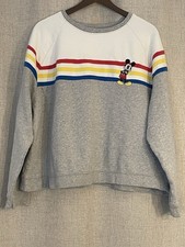 Disney Mickey Mouse Embroidered Retro Stripe Joggers Sweatpants  Sweater SET