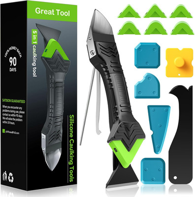 Caulking Tool 5 in 1 Silicone Caulking Grout Removal Sealant Finishing Tool with